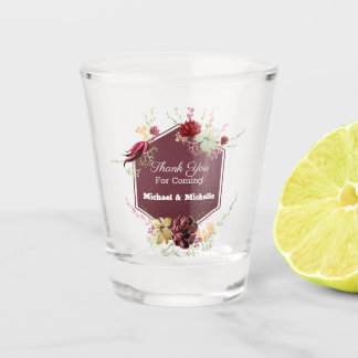 Rustic Brown Flowers Weddenschap Shot Glas