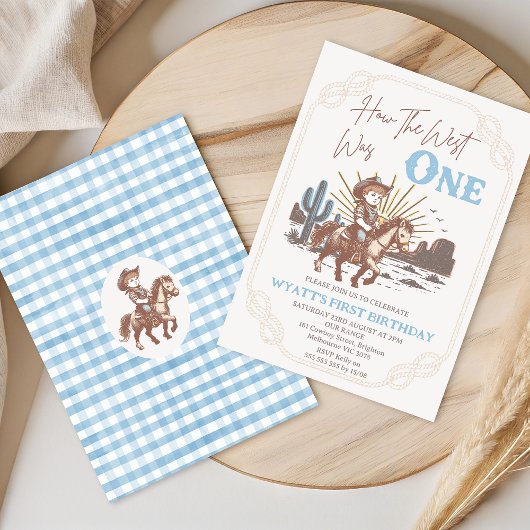 Rustic Brown Frame Hoe het Westen werd 1e Verjaard Kaart