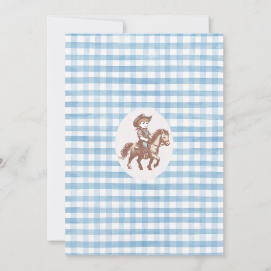 Rustic Brown Frame How West Was One 1st Birthday Kaart (Achterkant)