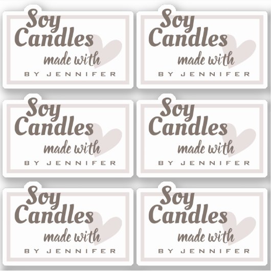 Rustic Brown gemaakt met Love Heart Natural Kandle Sticker (Voorkant)