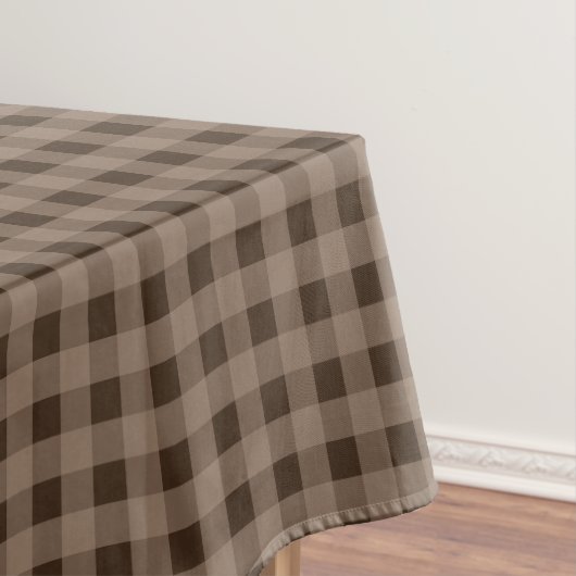 Rustic Brown Gingham Cabin Lodge Herfst Tablecloth Tafelkleed (Voorbeeld)