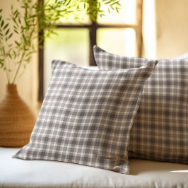 Rustic Brown Gingham Plaid farmhouse pattern Kussen