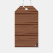 Rustic Brown Gnome Merry Kerstsneeuwvlokken Cadeaulabel (Achterkant)