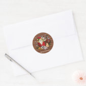 Rustic Brown Gnome Merry Kerstsneeuwvlokken Ronde Sticker (Envelop)