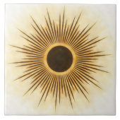 Rustic Brown Gold Sunburst Art Tile Tegeltje (Voorkant)
