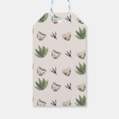 Rustic Brown Green Boys Dinosaurus Verjaardag Cadeaulabel (Achterkant)