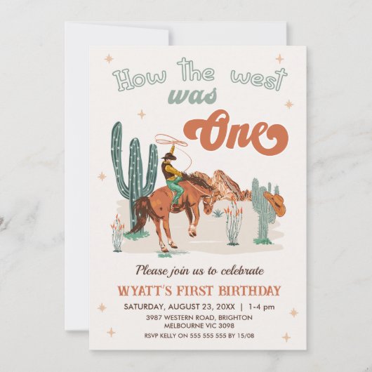 Rustic Brown Green Hoe West was een 1e verjaardag Kaart (Voorkant)