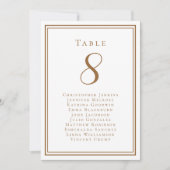 Rustic Brown Guest Table Number Kaart (Voorkant)