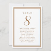 Rustic Brown Guest Table Number Kaart (Achterkant)