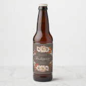 Rustic Brown Herfst Floral Happy Thanksgiving Bier Etiket (Voorkant)