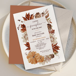 Rustic Brown Herfst Little Pumpkin Baby shower Kaart