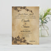 Rustic Brown Ivy bruiloft uitnodiging (Staand voorkant)