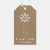 Rustic Brown Kraft Boerderij Windmill Modern Weddi Cadeaulabel (Voorkant)