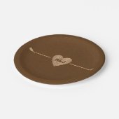 Rustic Brown Kraft Heart Arrow Vrijgezellenfeest Papieren Bordje (Gekanteld)