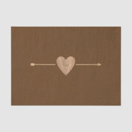 Rustic Brown Kraft Heart Arrow Vrijgezellenfeest Tissuepapier
