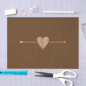Rustic Brown Kraft Heart Arrow Vrijgezellenfeest Tissuepapier (Craft)