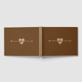 Rustic Brown Kraft Heart Arrow Woodsy Wedding Gastenboek (Volledig)