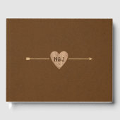 Rustic Brown Kraft Heart Arrow Woodsy Wedding Gastenboek (Voorkant)