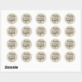 Rustic Brown Kraft Holiday MERRY & BRIGHT Favor Ronde Sticker (Vel)
