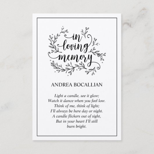 Rustic Brown Kraft Kaart in een liefdevol geheugen (Voorkant)