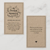 Rustic Brown Kraft Kaart in een liefdevol geheugen Visitekaartje (Voorkant / Achterkant)