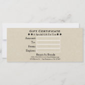 Rustic Brown Kraft Paper Business Gift Certificate (Achterkant)