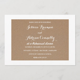 Rustic Brown Kraft Paper Country repetition Dinner Kaart