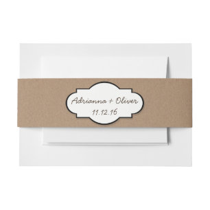 Rustic Brown Kraft Paper country Wedding Uitnodigingen Wikkel
