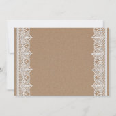Rustic Brown Kraft Paper Lace Engagement Party Kaart (Achterkant)