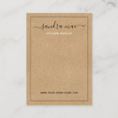 Rustic Brown Kraft Paper look-juwelenkaart Visitekaartje (Voorkant)