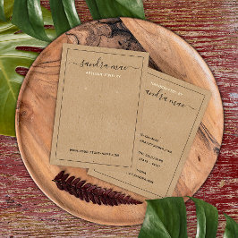 Rustic Brown Kraft Paper look-juwelenkaart Visitekaartje