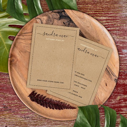 Rustic Brown Kraft Paper look-juwelenkaart Visitekaartje