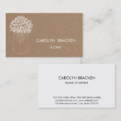 Rustic Brown Kraft Paper Mason Jar Flowers Visitekaartje (Voorkant / Achterkant)