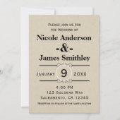 Rustic Brown Kraft Paper Minimalist Wedding Kaart (Voorkant)