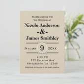 Rustic Brown Kraft Paper Minimalist Wedding Kaart (Staand voorkant)