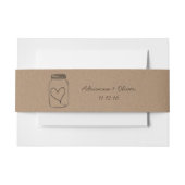 Rustic Brown Kraft Paper Pattern Mason Jar Heart Uitnodigingen Wikkel (Voorkant Voorbeeld)