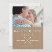 Rustic Brown Kraft Paper Save the Date Photo (Voorkant)