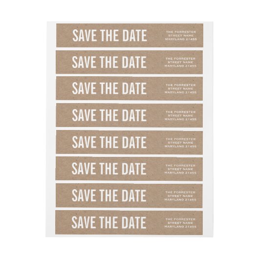 Rustic Brown Kraft Paper Save the Date Wedding (Vel)