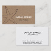 Rustic Brown Kraft Paper Starfish Visitekaartje (Voorkant / Achterkant)