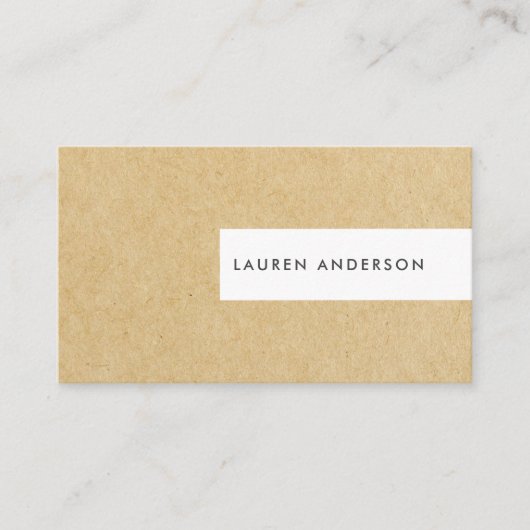 Rustic Brown Kraft Visitekaartje (Voorkant)