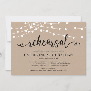 Rustic Brown Kraft, Wedding Rehearsal and Dinner I Kaart