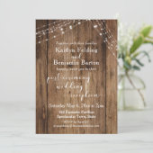 Rustic Brown & Lights Bruiloft na-feest alleen Kaart (Staand voorkant)