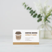 Rustic Brown Minimalist Coffee Loyalty Card Templa (Staand voorkant)
