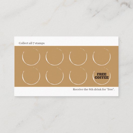 Rustic Brown Minimalist Coffee Loyalty Card Templa (Achterkant)