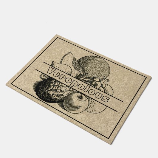 Rustic Brown Mixed Fruit Welcome Personated Deurmat (Schuin)