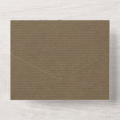 Rustic Brown Modern Minimal Chic Photo Wedding All In One Uitnodiging (Achterkant)