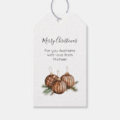 Rustic Brown Ornaments Christmas  Cadeaulabel (Voorkant)
