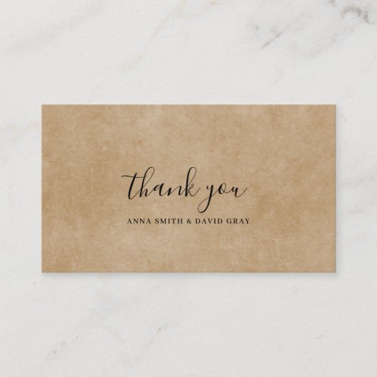 Rustic Brown Paper Mountain Forest Thankyou Kaart (Voorkant)