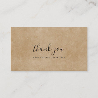 Rustic Brown Paper Mountain Forest Thankyou Kaart