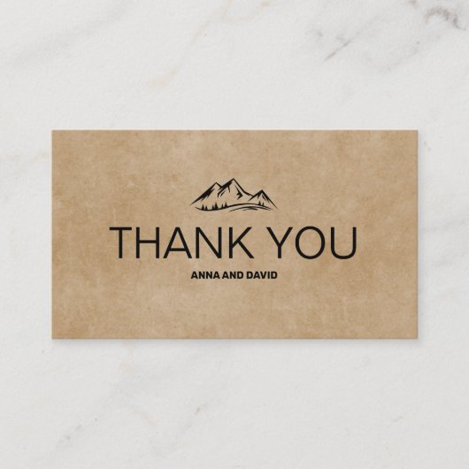Rustic Brown Paper Mountains - Hartelijk dank Informatiekaartje (Voorkant)